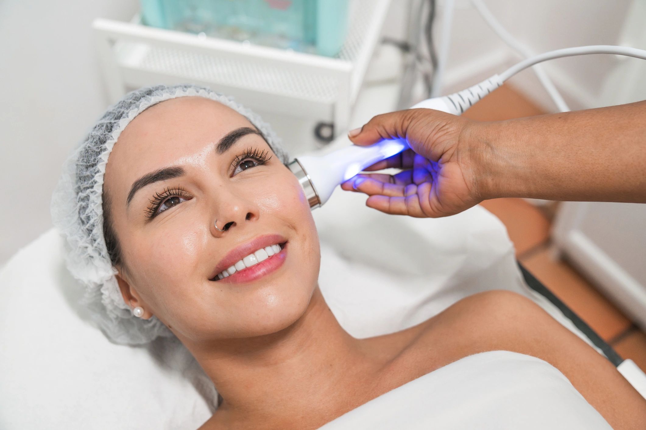 Laser treatment in progress